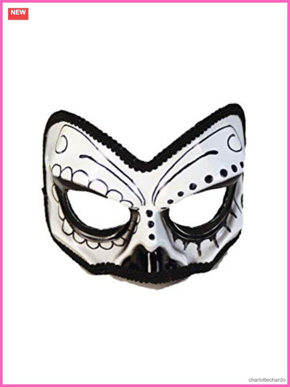 Day of the Dead Skull Half Mask Eyeglass Arms Costume Accessory